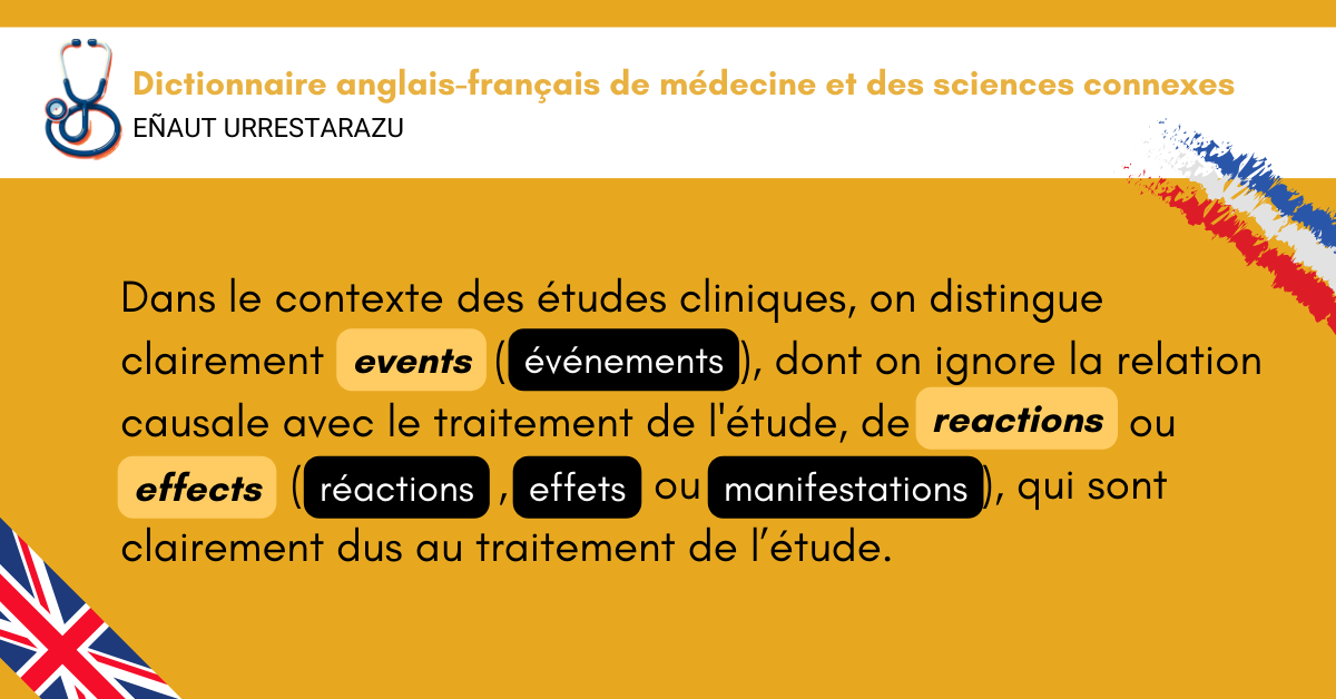 cosnautas's tweet photo. Comment traduit-on...

🍇 adverse effect❓
🥑 undesirable effect❓
🥥 untoward reaction❓
🍈 adverse reaction❓

⬇️

🍍 effet collatéral❔
🍓 réaction indésirable❔
🍌 effet secondaire❔
🍏 événement indésirable❔
🍊 manifestation indésirable❔

#MedLexic explique

👀➕👇🏻 https://t.co/f5mrVLP1hZ
