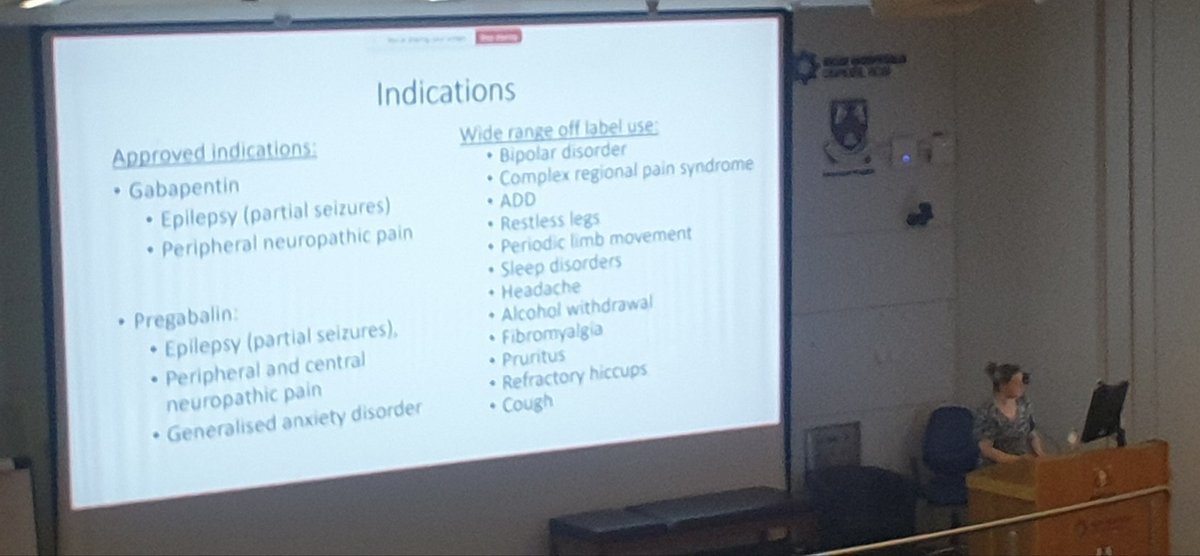 The wonderful Dr. Sheena Geoghegan, Palliative Medicine SpR, speaking <a href="/Beaumont_Dublin/">Beaumont Hospital</a> Medical Grand Rounds today on gabapentanoids. 
#pallcareweek 
<a href="/AIIHPC/">All Ireland Institute of Hospice & Palliative Care</a>