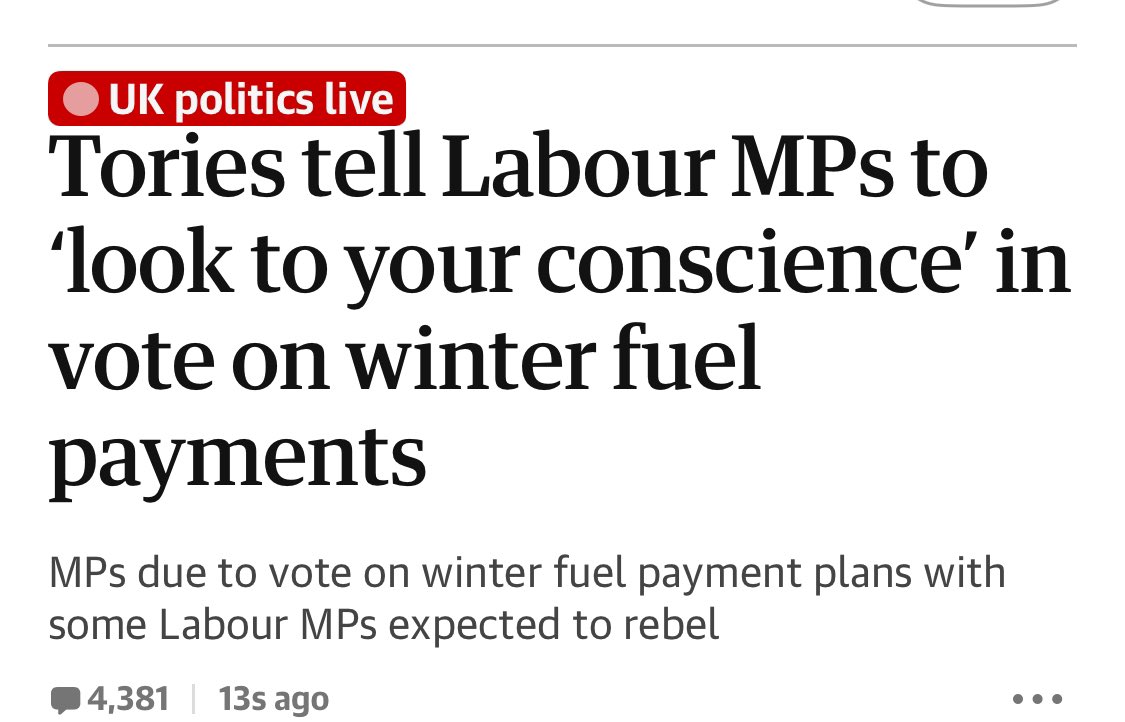 Sorry but vote aside, no one needs a “conscience” lesson from the party that brought us disability benefit cuts, the rape clause, food banks, Rwanda flights, PPE contracts, Windrush, Partygate, benefit deaths, Go Home Vans and so much more horror it can’t all fit in a tweet.