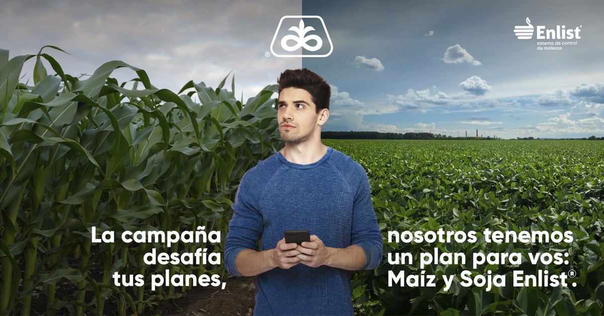 La campaña te desafía, nosotros tenemos la solución: Maíces y Soja Enlist 🌱💪 
La mejor herramienta para el control de malezas difíciles en pre y post emergencia. 
¡Afrontá cada desafío con la seguridad de un plan efectivo!
#Enlist #HechoParaCrecer #PorqueSeguísSeguimos