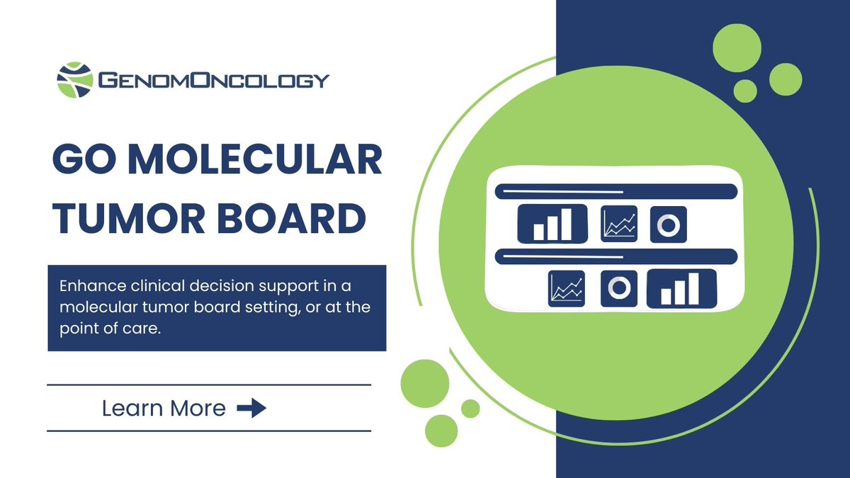 Revolutionize your tumor board meetings with GenomOncology's innovative Molecular Tumor Board platform. From data integration to clinical decision support, we've got you covered! 

Learn more here: genomoncology.com/molecular-tumo…

#TumorBoard #DecisionSupport #GenomOncology