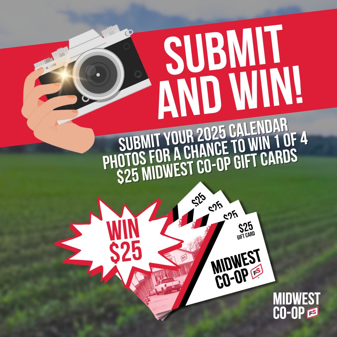 Show off your best shots of livestock, crops, gardens, or equipment for a chance to win!

Submit by Monday, September 30th to jgomes@midwestcoop.ca with the subject line "2025 Calendar."

Please Note: Avoid blurry photos and avoid edits or photo filters