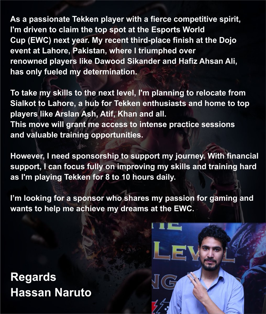 "Help Me Reach New Heights: Sponsor a Tekken 8 Pro on the Rise!"
#TEKKEN8