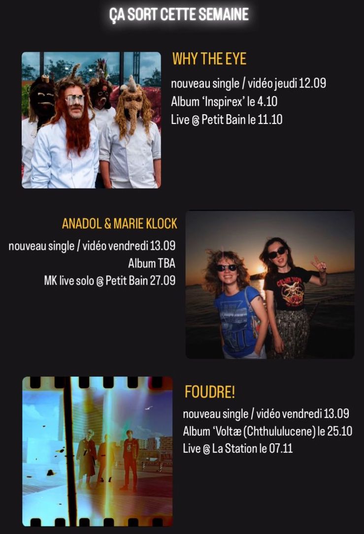 👀 Cette semaine, des nouvelles de WHY THE EYE, Anadol &amp; Marie Klock et FOUDRE!

💌 Ami.e.s journaliste.s pour plus d'infos ✍️ dali at totalblamblampromo point com