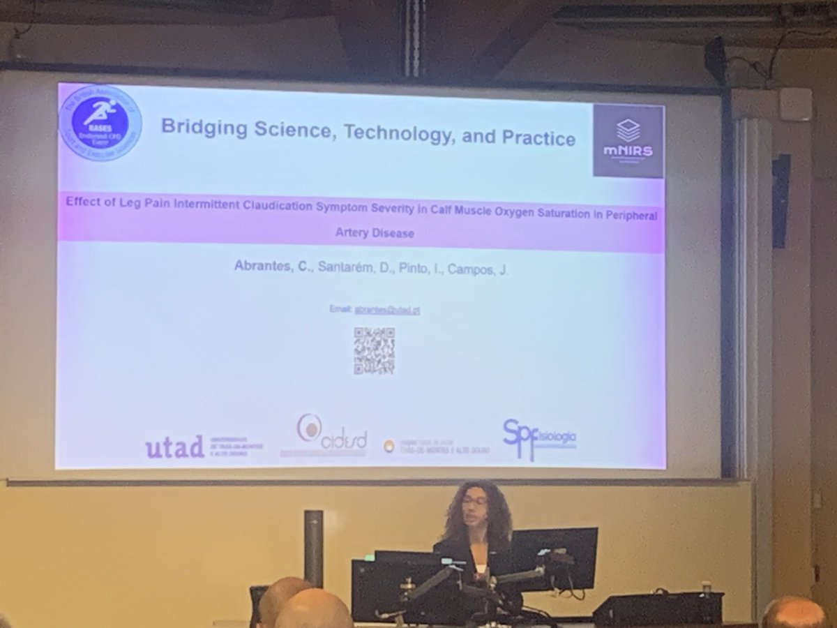 Now it’s time to hear about ‘Effect of Leg Pain Intermittent Claudication Symptom Severity in Calf Muscle Oxygen Saturation in Peripheral Artery Disease’ by  Dr Catarina Abrantes #mnirs