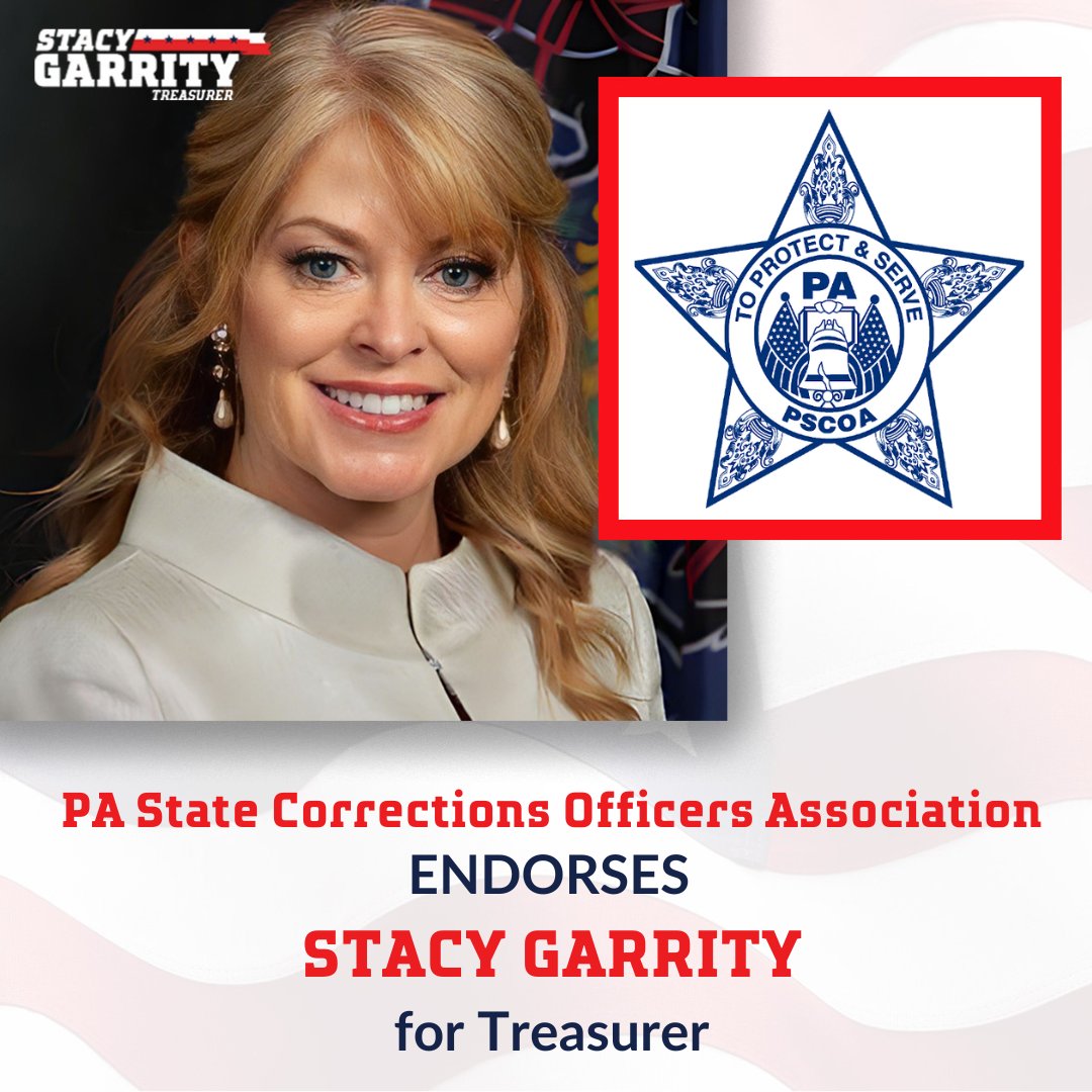 GarrityForPA's tweet photo. 🚨 ENDORSEMENT: @PA_SCOA endorses Stacy Garrity for Treasurer. https://t.co/r2j4pZ1zsB
