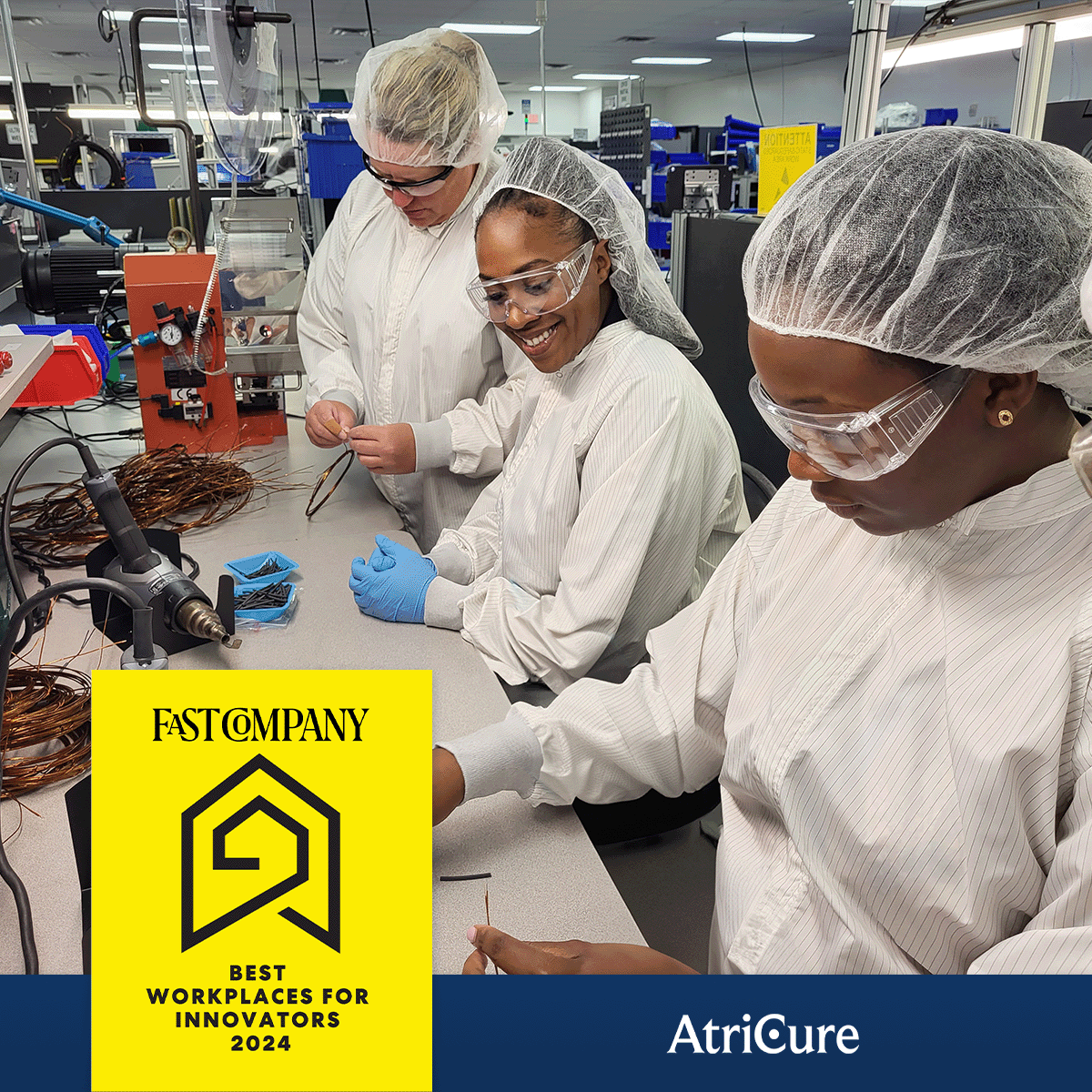 AtriCure's tweet photo. We're thrilled to be named in the top 10 of @FastCompany’s 2024 list of the 100 Best Workplaces for Innovators, and we're honored to be the winner of the Women Innovators category! At AtriCure, we empower our team to drive innovation, improve processes and shape the future. https://t.co/GqHVE9EjnG