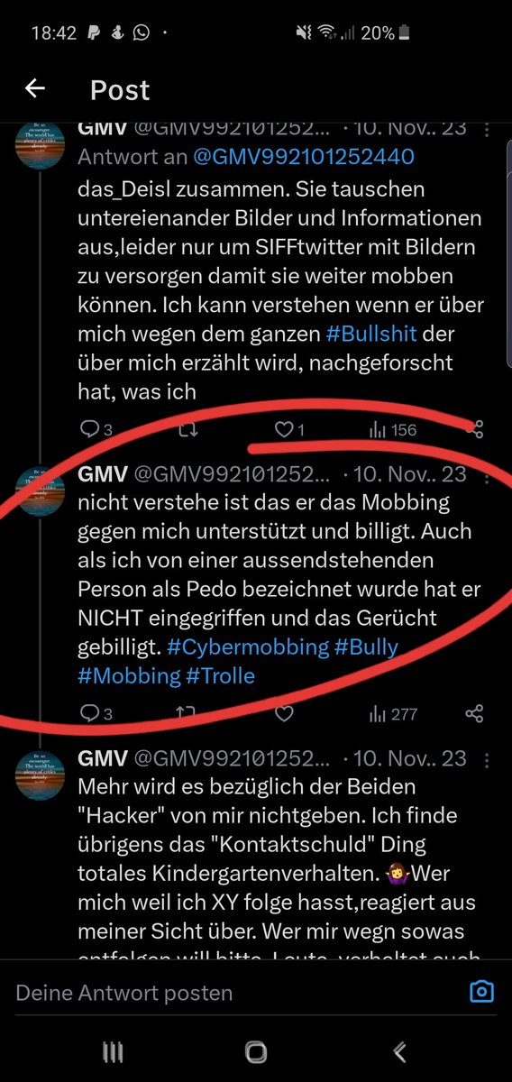 Für ein gutes Opfer Narrativ ( auch wenn DU eigentlich der Täter bist ) sollte man sich immer NOTIZEN BEIM LÜGEN machen.

Mal hat MathiasGol eine Liste erstellt, mal ganz wer anders, was denn nun ?

GMV übrigends ninis 2.Account Herr <a href="/martinruecker/">Martin Rücker</a> 
kennen Sie den ?