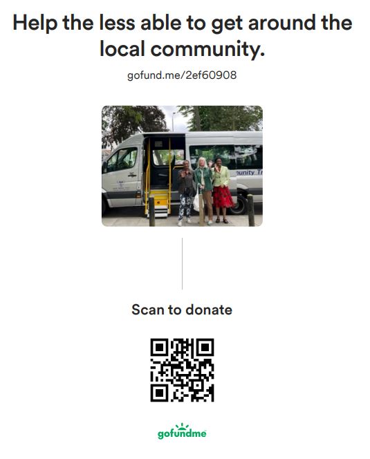 gofund.me/bdee7c61 A local charity dedicated to helping those who need a little extra support getting around. Your donation, no matter how small, can make a real difference in someone’s life by keeping vital services running and expanding our reach. Please help by donating.