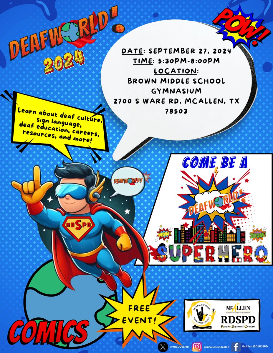Join us at DeafWorld this September 27th at Brown Middle School. 

#DeafAwarenessMonth