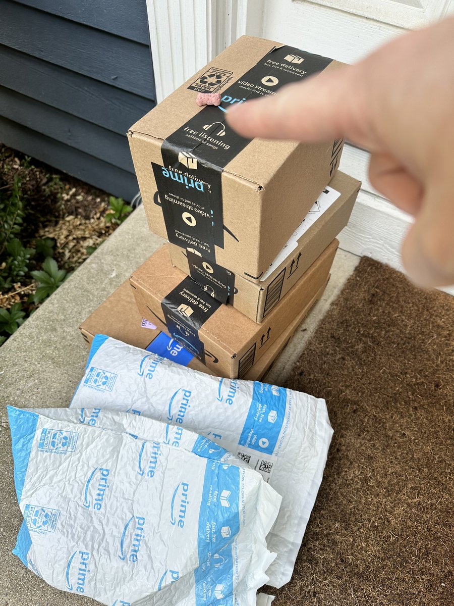 Our dog, Comet, was at the window, barking the sweet <a href="/amazon/">Amazon</a> man. He left him a treat 🐶 What should Comet give him as a thank you?