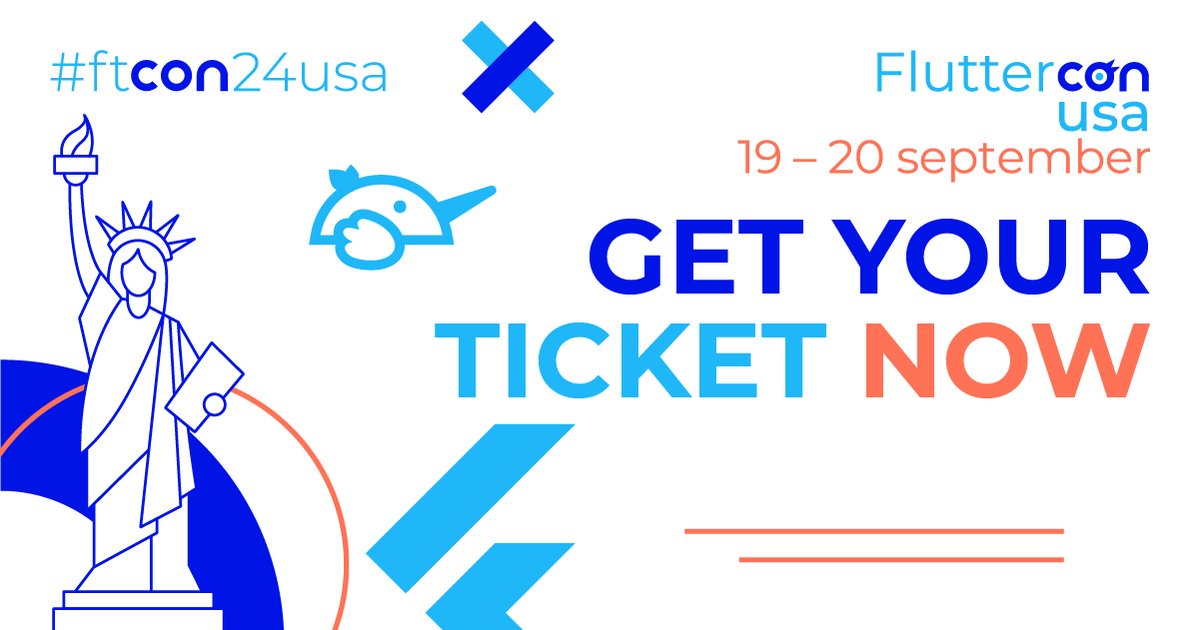 Flutter Community (@fluttercomm) on Twitter photo 🚨 Last Chance to get 25% off FlutterCon USA tickets!
pretix.eu/droidcon/dcnyc…
For more information see: flutterconusa.dev
<a href="/FlutterconWorld/">Fluttercon</a> #ftcon24usa 🚨 Last Chance to get 25% off FlutterCon USA tickets!
pretix.eu/droidcon/dcnyc…
For more information see: flutterconusa.dev
<a href="/FlutterconWorld/">Fluttercon</a> #ftcon24usa