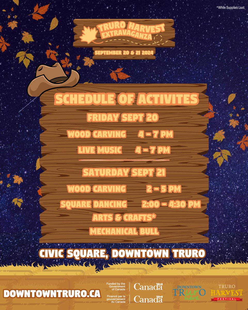 Check out our full schedule for our Harvest Extravaganza, taking place September 20th &amp; 21st! 🤠