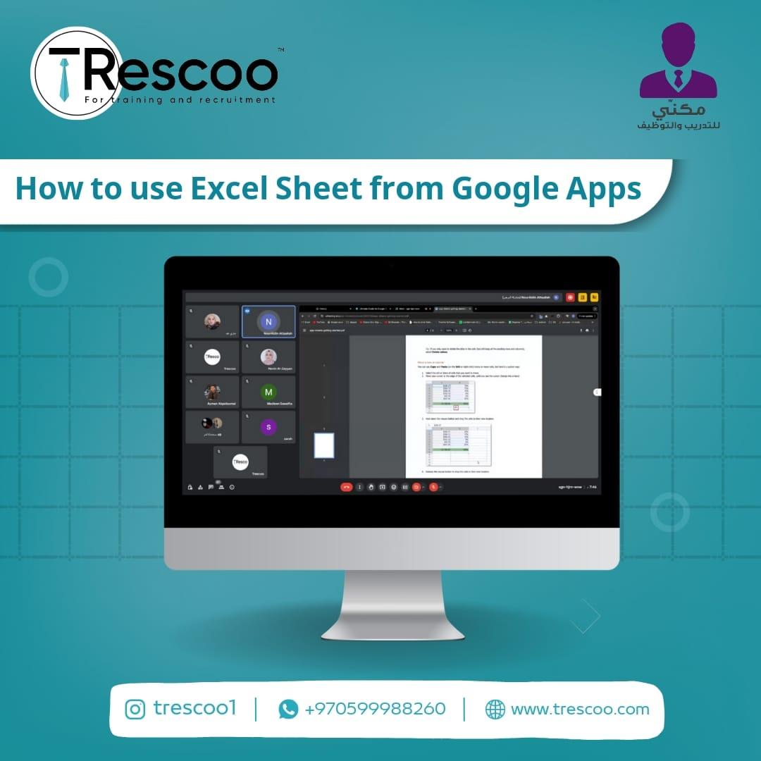 trescoo3's tweet image. مقتطفات من ورشة التعرف على تطبيقات Google Apps (Drive, Excel Sheet,  Documents...) 👌🏻🤩

حيث تناولت الورشة كيفية التعرف على تطبيق Excel Sheet مع المدّرب الرائع نور الدين عطاالله 👏🏻

#googleapps #excelsheet