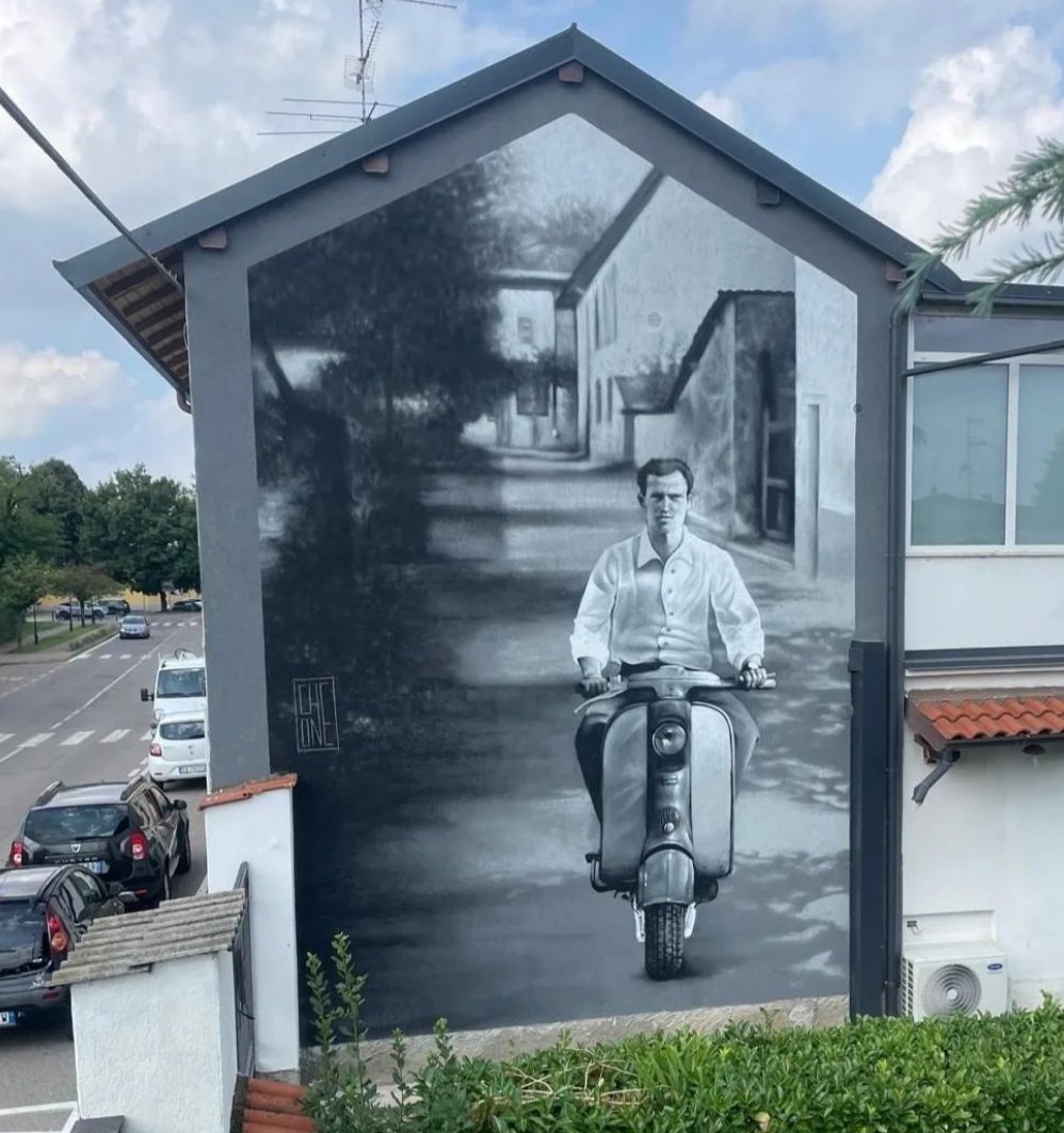 MolinaStreetArt's tweet photo. 'Arconate 1960' by Italian Cheone in Arconate, Italy (2024) #cheone #streetart #lamolinastreetart | photo via artist mysl .nl/SpZGG https://t.co/YShbYO5pB3