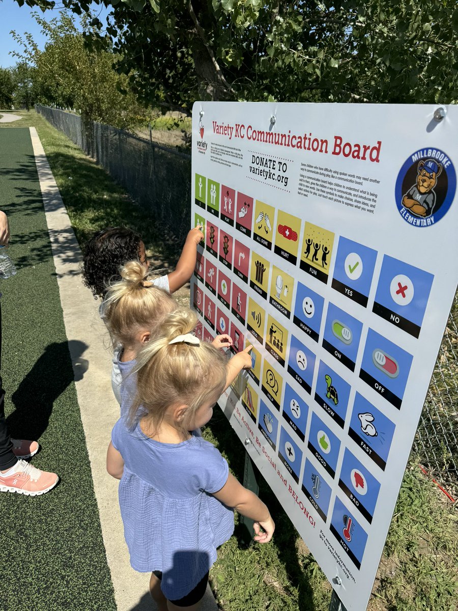 Last year, Dr. Z and Mrs. Frame received a grant for our Variety KC Communication Boards.  With the new playground now here, they’ve been installed! Some of our ECSE students noticed right away. 📸 cred to Mrs. Dercher. #theresnoplacelikemillbrooke <a href="/olatheschools/">Olathe Public Schools</a>