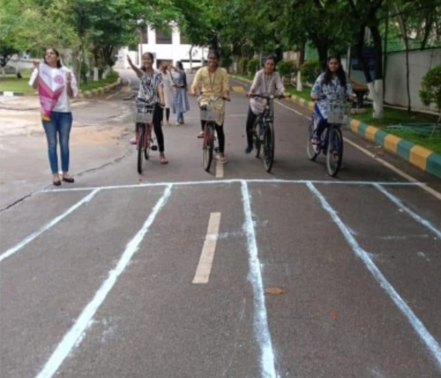 APEXSDG17's tweet photo. Apex SDG praises to BVRITHYDERABAD for their successful 'Slow Cycling Competition'! Your commitment to eco-friendly transportation is truly inspiring. Keep up the excellent work in promoting sustainability and reducing carbon footprints! #RideACycle #ReduceCarbonFootprint #SDGs https://t.co/ASa4o0zNb9