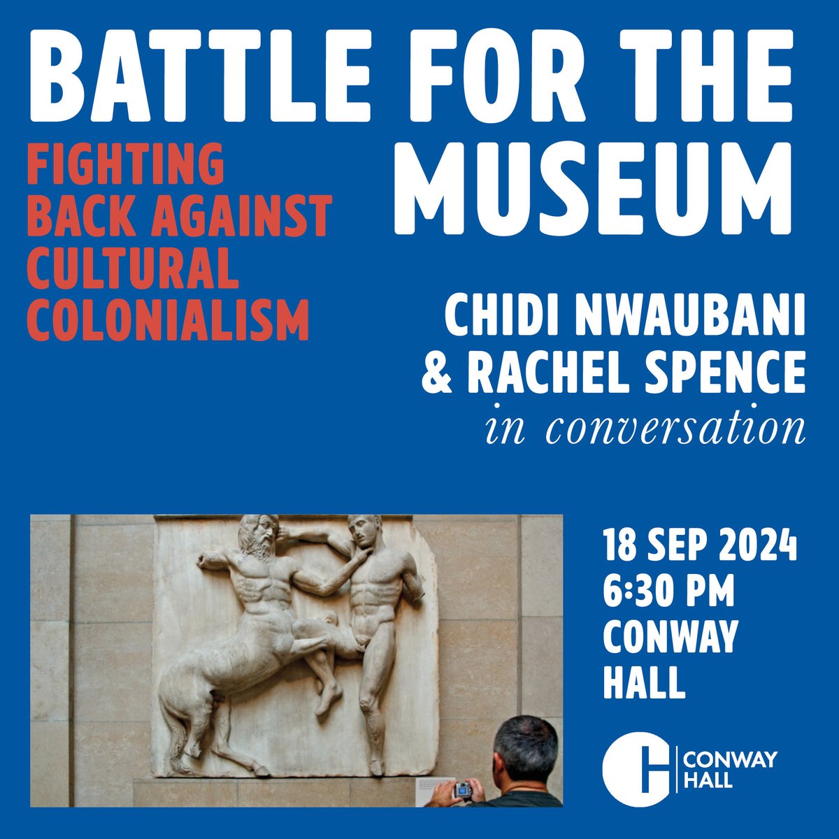 🗓️ 💡

Galleries and museums around the world are at an ethical crossroads. Can they resist pernicious corporate and political influence?

Join Rachel Spence, author of #BattleForTheMuseum, for this #EthicalMatters talk with Chidi Nwaubani (<a href="/Mr_Chids/">Chidi Nwaubani</a>) at <a href="/ConwayHall/">Conway Hall</a> where they