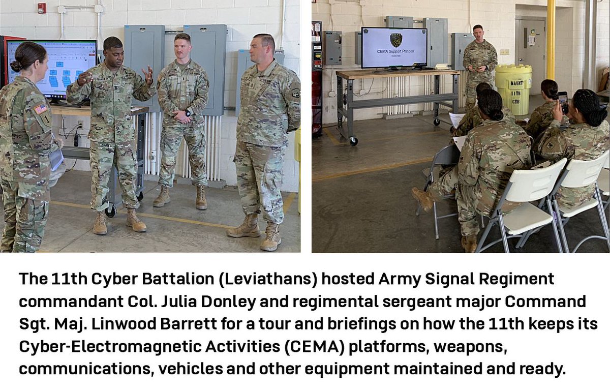 ARCYBER's tweet photo. The "Leviathans" of the 11th are a key reason why Army Cyber is the leading force in data-centric operations! @780thC @Army_Cyber_CoE @ArmyChiefCyber @ArmyDCSG6 @ArmyCIO @US_CYBERCOM @CpbHunters @USArmyNETCOM @ArmyCyberInst @Signal_School @ReadyLightning https://t.co/2caisu2QoM