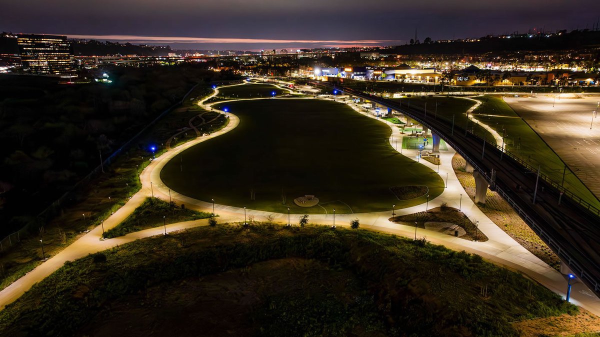 This is the power of solar. Over 300 of our IPL Series solar luminaires installed along the newly constructed park near Snapdragon Stadium at SDSU. Photograph is courtesy of Visual Concepts Lighting. 

Check out the whole story: hubs.ly/Q02NHPzN0

#solar ​​#outdoorlighting
