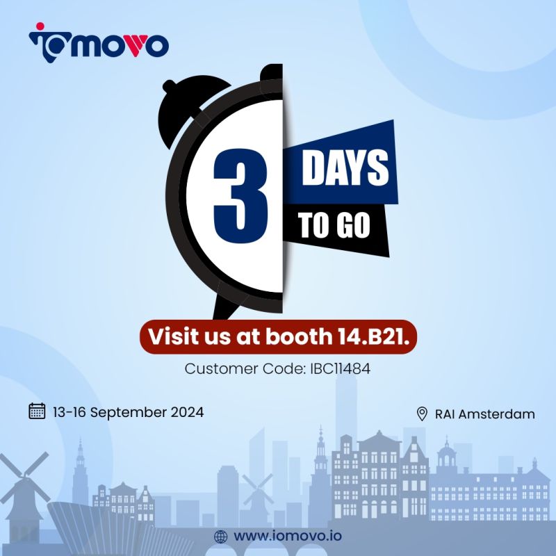 iomovoio's tweet photo. ๐ Only 3 days until IBC 2024 and our team is already in Amsterdam, buzzing with excitement!
๐ Weโre all set to showcase the latest in AI innovation and can't wait to see you at #ioMoVo booth. 14.B21
#IBC2024 #TechConvention https://t.co/JzlmOBSl7E