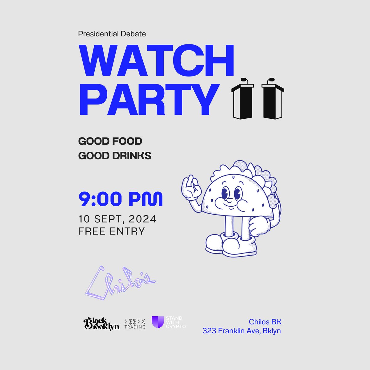 Join us tonight for great vibes and even better conversations! Let’s shape the future together. 🌐💡

#blockchainfortheblock 🏁 

#StandWithCrypto  
#BlockchainRevolution #CryptoCommunity #TechForChange #InnovationNation #FutureOfTech #Election2024