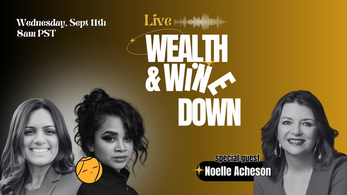 WealthWineDown's tweet photo. Join us LIVE with @NoelleInMadrid and upgrade your knowledge on finance and crypto! 

🗓️ Sept 11, 8:00 AM PST

We’ll explore: 
🔍 Crypto meets macro trends 
📉 Impact of stagflation on crypto 
💰 The rise of CBDCs 
🌍 Geopolitics &amp; crypto
🪙 Altcoins + Liquidity

Drop your q's! https://t.co/6anyhwPLfb
