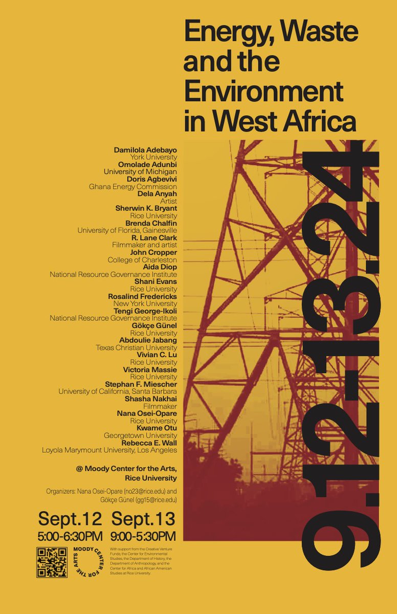 NanaOseiOpare's tweet photo. Join us on Thursday &amp; Friday @RiceUniversity  to discuss innovative conversations and solutions on energy, waste, and the environment across West Africa! You can find out more &amp; register (for free) on our website: https://t.co/eQJihMsFHk | @RiceSocSci @theMoodyArts @RiceUNews https://t.co/PzeE4g5L7i