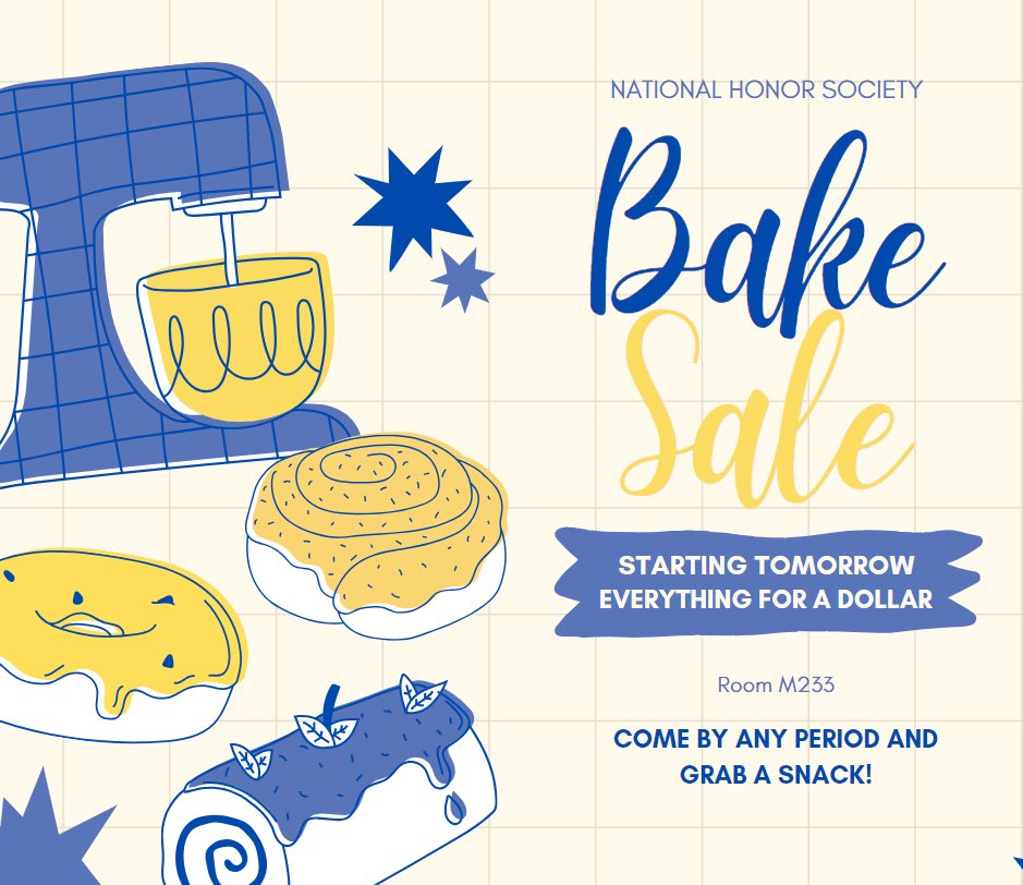Feeling hungry? Stop by Room M233 for all kinds of sweet treats and baked goods! 🍪🧁🍩
