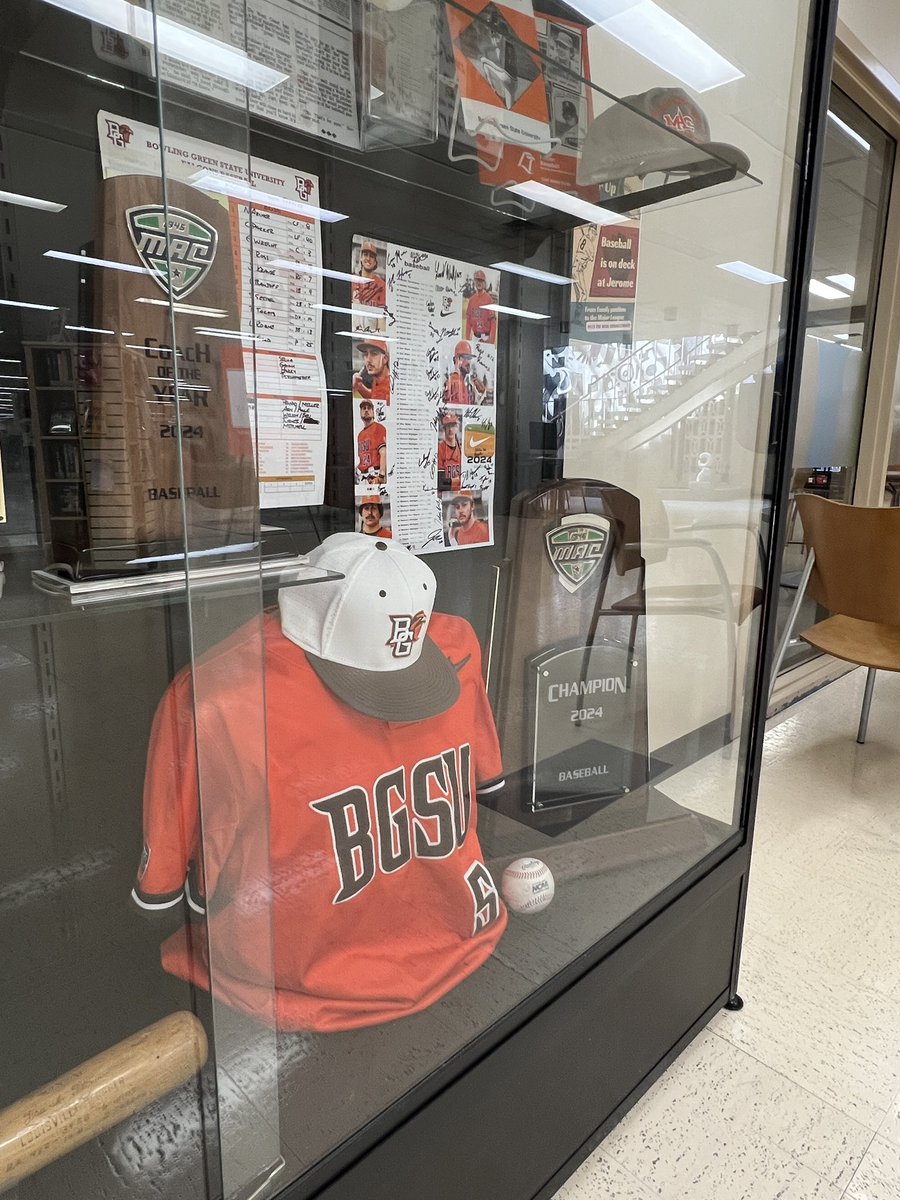 BGSU Baseball (@bgsu_baseball) on Twitter photo A season for the history books!
Check out the new baseball display inside <a href="/BGSULibraries/">BGSU Library</a>, including the 2024 MAC Regular Season Championship trophy!
#AyZiggy A season for the history books!
Check out the new baseball display inside <a href="/BGSULibraries/">BGSU Library</a>, including the 2024 MAC Regular Season Championship trophy!
#AyZiggy