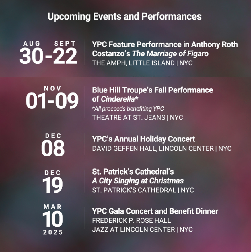 ypcofnyc's tweet photo. Join us in celebrating the artistry and spirit of YPC events! From screenings of our award-winning documentary "This Time Round" to holiday performances at iconic venues like David Geffen Hall and St. Patrick's Cathedral, there's something for everyone.🎶💜 https://t.co/yHTWVzk2y7