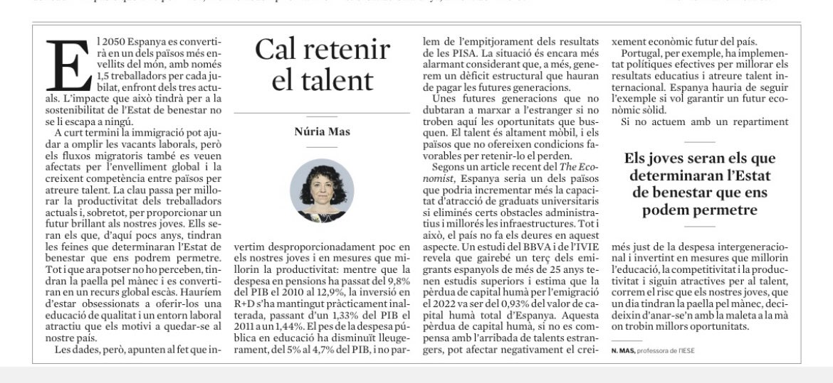 Josep M. Pep Vilalta (@josepmvilalta) on Twitter photo 'Cal retenir el talent'.
Bon article de Núria Mas <a href="/iesebschool/">IESE Business School</a> LV @fx_grauvidal <a href="/psalaburu/">pello salaburu</a> <a href="/Moresojj/">J.J. Moreso</a> <a href="/AntoniGarrell/">Antoni Garrell Guiu</a> @JordiValls13 <a href="/MiquelRPlanas/">Miquel Rodriguez Planas</a> <a href="/ACUPcatalunya/">Associació Catalana d'Universitats Públiques</a> <a href="/iCERCA/">Centres CERCA</a> <a href="/accio_cat/">ACCIÓ</a> <a href="/PereCondom/">Pere Condom-Vilà</a> <a href="/XavierFerras/">Xavier Ferràs</a> <a href="/ealmirall/">esteve almirall</a> <a href="/oalcoba/">Oriol Alcoba</a> <a href="/enriccanela/">Enric I. Canela</a> <a href="/Merce_G/">Mercè Gisbert</a> <a href="/BCNCiencia/">BCNCiència</a> 'Cal retenir el talent'.
Bon article de Núria Mas <a href="/iesebschool/">IESE Business School</a> LV @fx_grauvidal <a href="/psalaburu/">pello salaburu</a> <a href="/Moresojj/">J.J. Moreso</a> <a href="/AntoniGarrell/">Antoni Garrell Guiu</a> @JordiValls13 <a href="/MiquelRPlanas/">Miquel Rodriguez Planas</a> <a href="/ACUPcatalunya/">Associació Catalana d'Universitats Públiques</a> <a href="/iCERCA/">Centres CERCA</a> <a href="/accio_cat/">ACCIÓ</a> <a href="/PereCondom/">Pere Condom-Vilà</a> <a href="/XavierFerras/">Xavier Ferràs</a> <a href="/ealmirall/">esteve almirall</a> <a href="/oalcoba/">Oriol Alcoba</a> <a href="/enriccanela/">Enric I. Canela</a> <a href="/Merce_G/">Mercè Gisbert</a> <a href="/BCNCiencia/">BCNCiència</a>