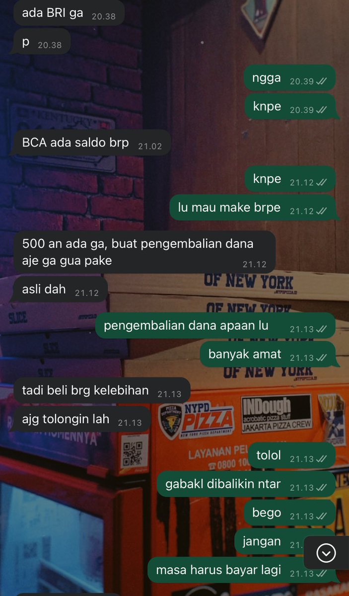 PLEASE KALIAN YANG PUNYA ADE DIKASIH TAU KASUS" PENIPUAN DEH!JANGAN KYK ADE GUE UDAH KETIPU BARU CERITA😭

jadi dia tergiur sama akun jual kuota murah..
gue curiga tbtb dia minjem saldo buat pengembalian dana, ko agak janggal😭