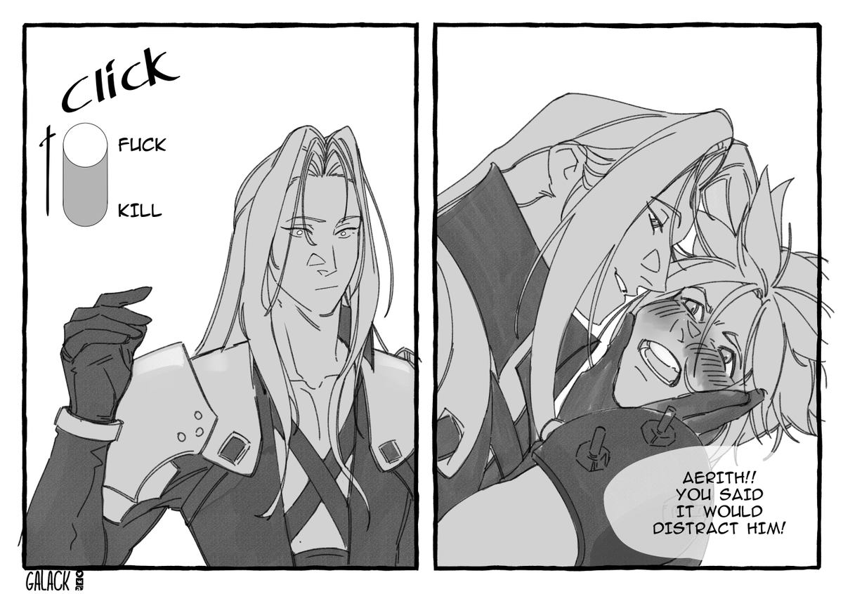 Galack11's tweet photo. #セフィクラ #sefikura #FF7
I forgot to translate this strip I drew a while ago
BUT YAYY 
Finally did it :33 https://t.co/A821Y7Yld7
