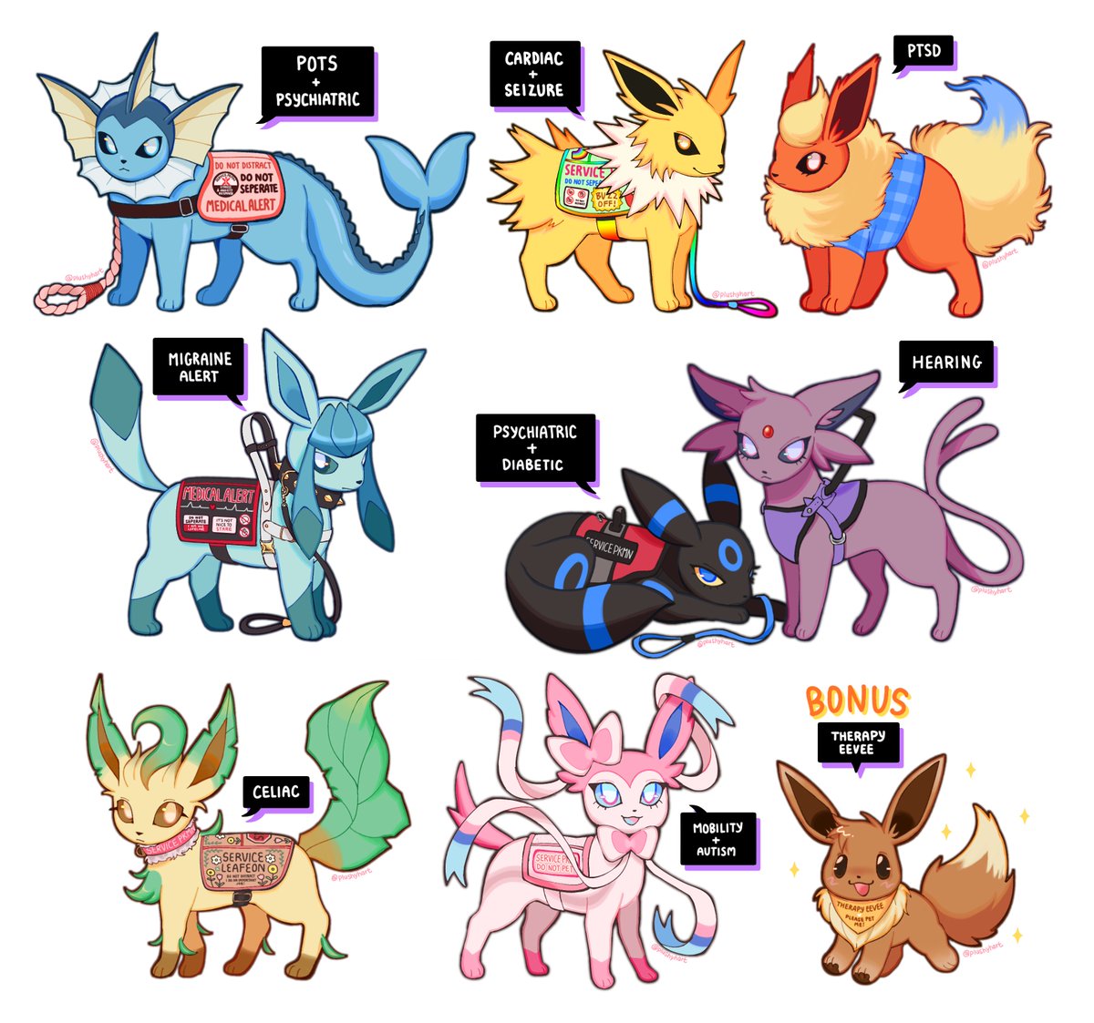 plushyhart's tweet image. all the service pokemon so far💜