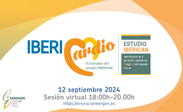SEMERGENap's tweet photo. 👁️🗨️La Agencia de Investigación de SEMERGEN te invita a participar en 📺IBERICARDIO: VI Jornadas del estudio #IBERICAN
Será el 📆12/09 a las ⏰18.00-20.00h Dirigido a investigadores de IBERICAN o de otros estudios de SEMERGEN
También si te interesa la #investigación en #AtenciónPrimaria?
📝Registro gratuito: https://t.co/NFdHIi2p8N @mitotatu @vic_pallares
