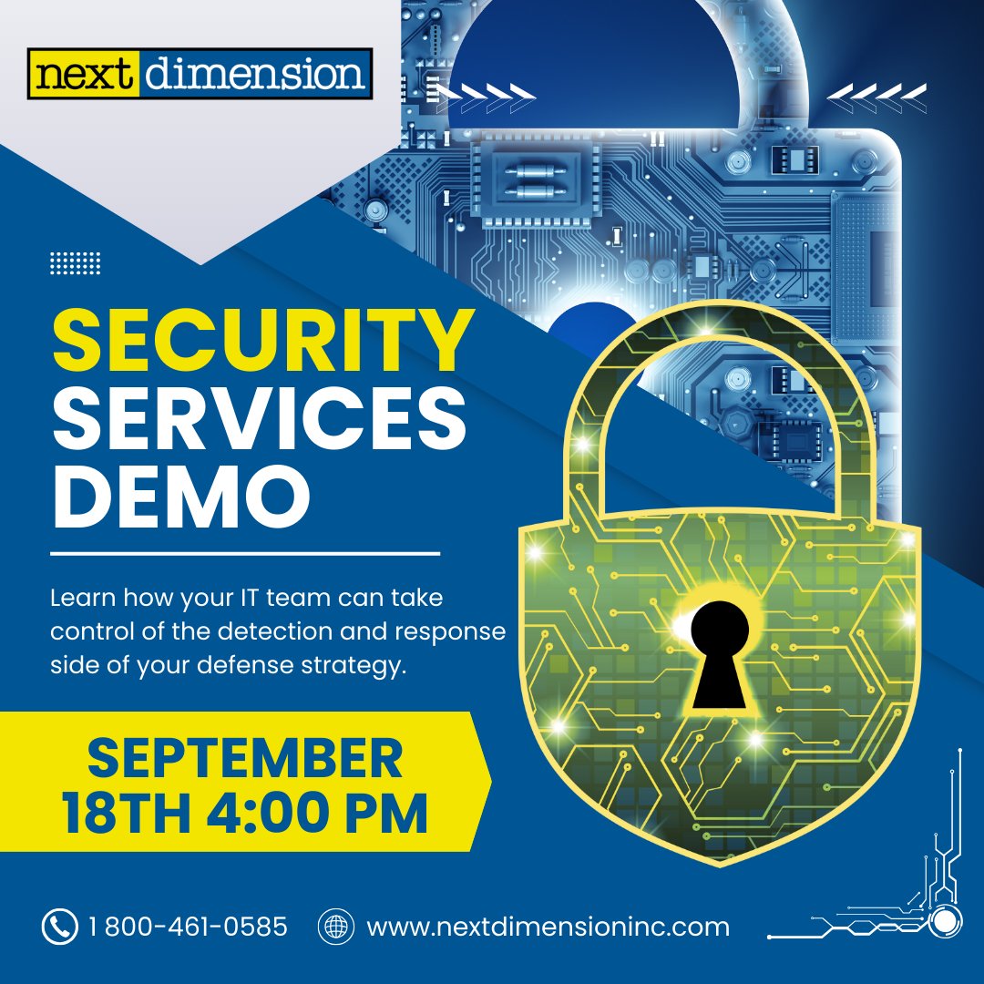🚨 FREE Security Services Demo 🚨
Is your IT team ready to take full control of your defense strategy? 🛡️ Join us for a FREE Security Services Demo on September 18th at 4:00 PM!

👉 Sign up here: hubs.ly/Q02Ppk710