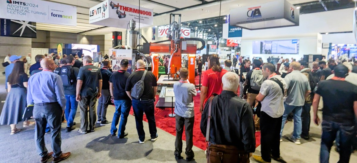 thermwood's tweet image. Another VERY busy day for Day 2 of the @IMTSchicago #IMTS2024 in #Thermwood booth #433103!  

🔵 We are LIVE printing @Airtechofficial Airtech Advanced Materials Group high temp Dahltram I-350 CF on an LSAM AP510 LIVE!  of large-format additive manufacturing.
#LFAM #IMTS2024