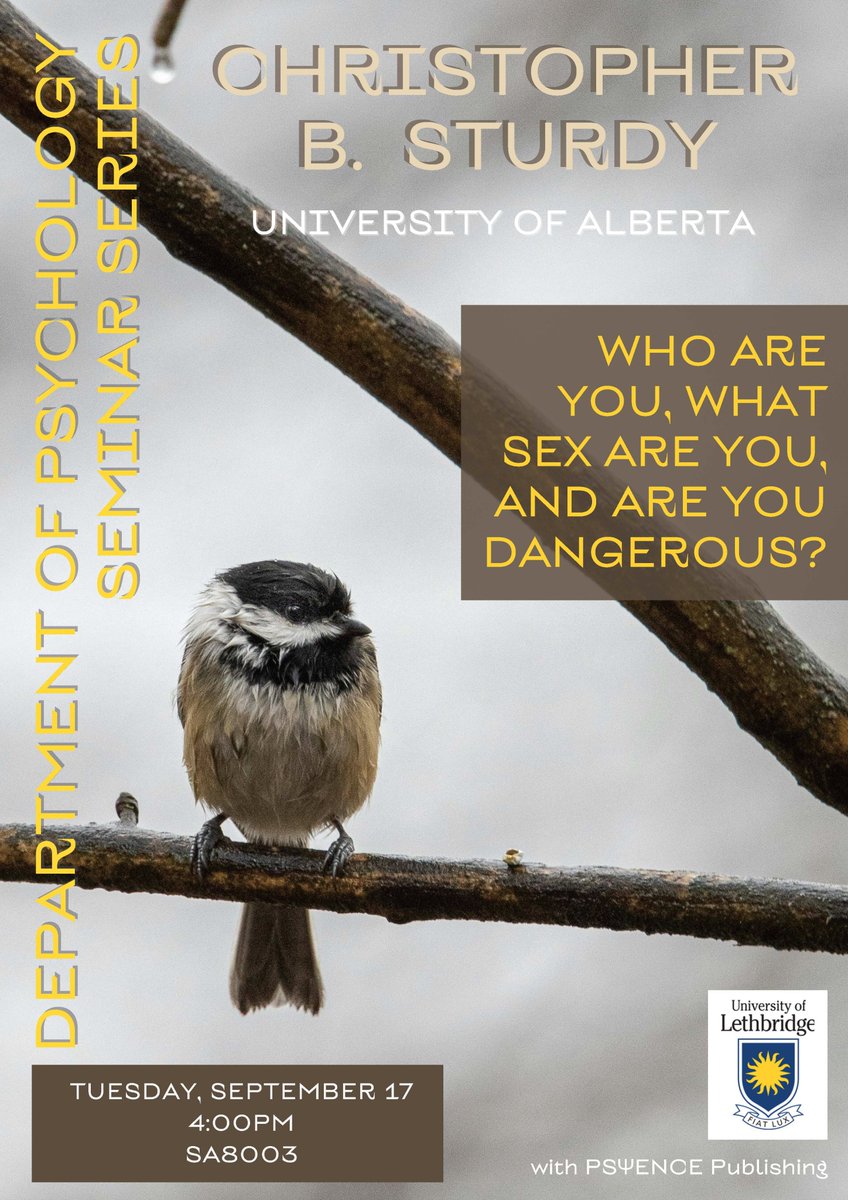 🇨🇦 Christopher Sturdy 🇨🇦 (@cbsturdy) on Twitter photo Happening next week <a href="/uLethbridge/">ULethbridge</a> ! Thanks for the invite, <a href="/BirdSongLab/">BirdSongLab</a> and <a href="/eyewitnessIDup/">Dr Jamal K Mansour</a> ! Happening next week <a href="/uLethbridge/">ULethbridge</a> ! Thanks for the invite, <a href="/BirdSongLab/">BirdSongLab</a> and <a href="/eyewitnessIDup/">Dr Jamal K Mansour</a> !