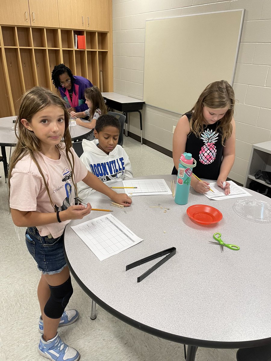 Ending the day as Scientists in the lab working to explain different types of bird beaks!