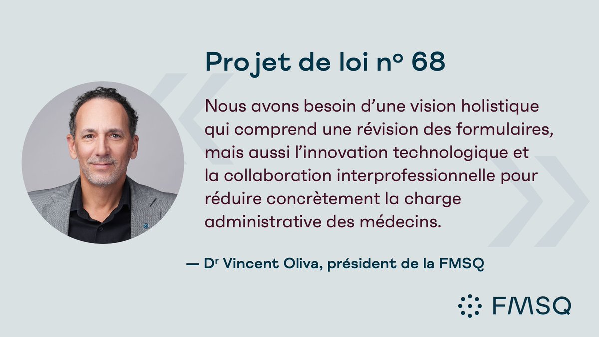 FMSQ's tweet photo. #PL68 Les médecins spécialistes sont les premiers à vouloir améliorer l’efficacité du réseau de la santé et des services sociaux et offrir aux patients un meilleur accès à leurs soins. Cependant, la lourde charge administrative qui pèse sur leurs épaules constitue un énorme frein dans l’atteinte de ces objectifs. En ce sens, le #PL68 est une initiative louable, mais il faut aller plus loin pour diminuer ces tâches chronophages qui grugent du temps précieux et qui empêchent les médecins de se concentrer sur leur véritable expertise: soigner. #santéqc #polqc
👉 Communiqué: https://t.co/txFSAJL9Po