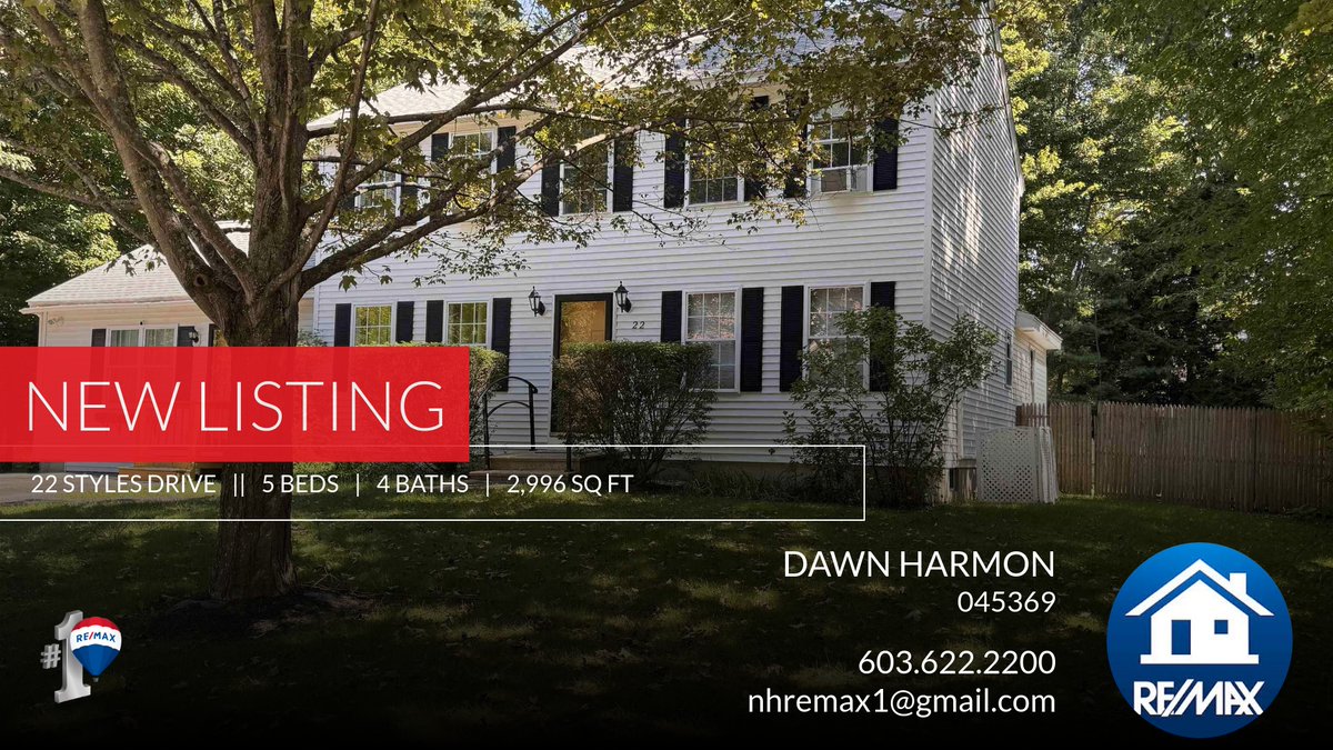 603eXp's tweet photo. 📍 New Listing 📍 Take a look at this fantastic new property that just hit the market located at 22 Styles Drive in Concord. Reach out here or at 603.622.2200 for more information!

Dawn Harmon https://t.co/ZwfKMpToMY https://t.co/amuKVPilZ7