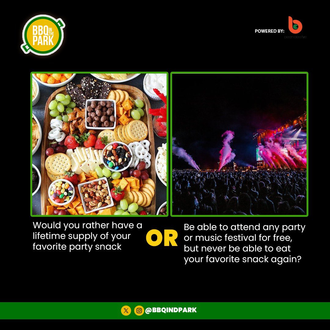 BbqinDPark's tweet photo. Which will you be going for 😃?

#bbqinthepark #thisorthat #lagosparty #party #lagosparty https://t.co/M0ZYH3ELDa