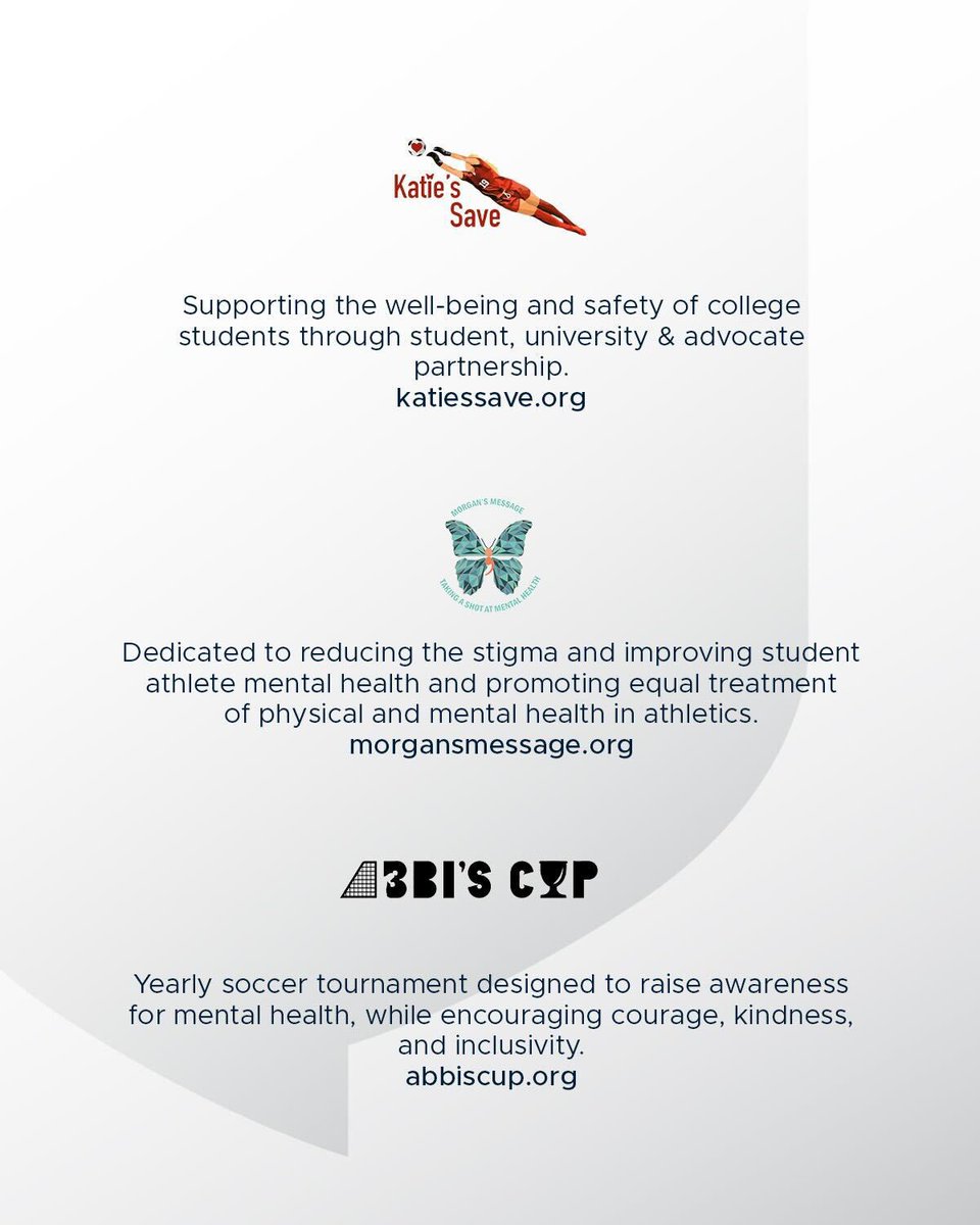 GAcademyLeague's tweet photo. Today on World Suicide Prevention Day, we are highlighting three organizations that are close to the GA community: Katie’s Save, Morgan’s Message, and Abbi’s Cup. This year’s theme is “Changing the Narrative on Suicide” with the call to action #StartTheConversation https://t.co/0GBn7GcHkZ