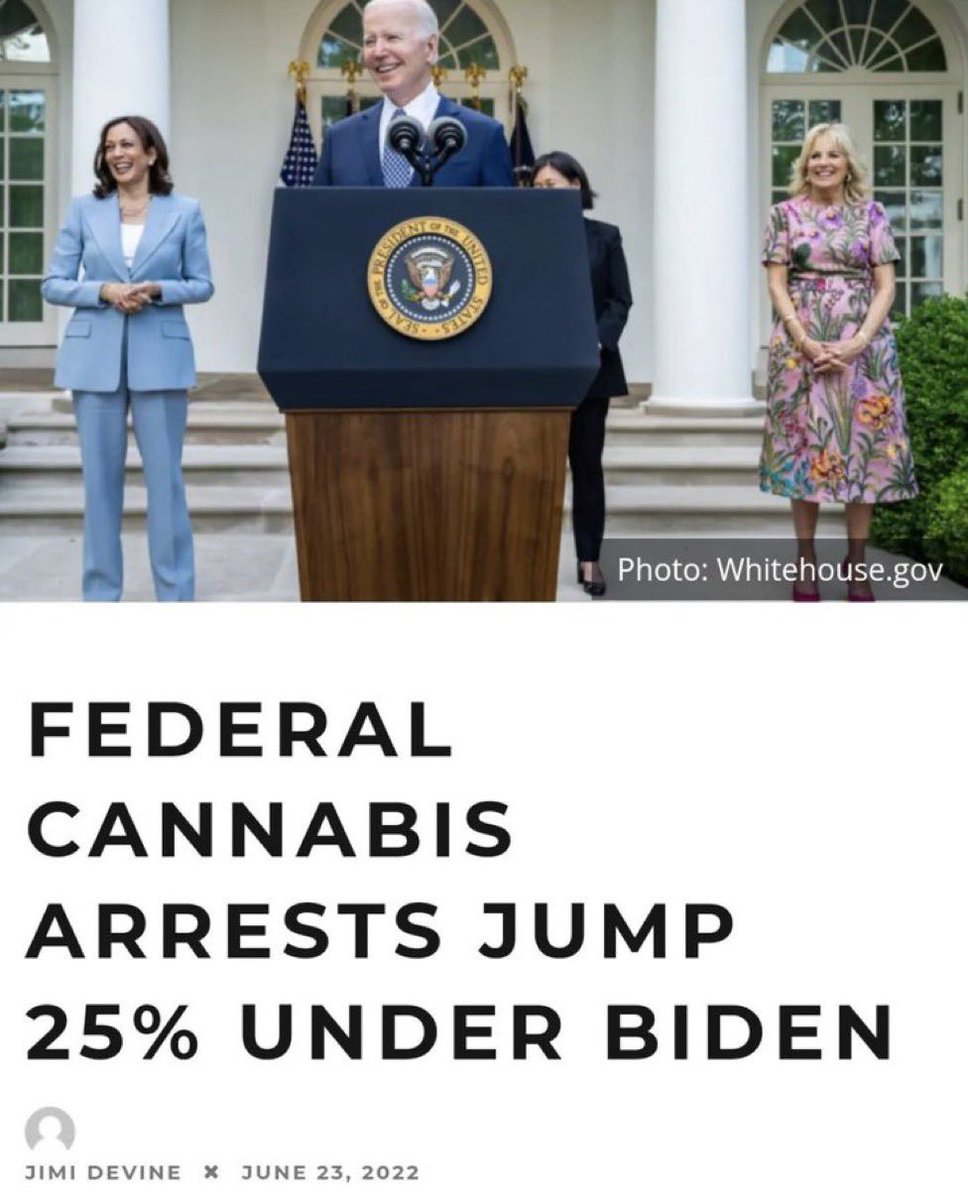 WeedvillePA's tweet photo. @PLegalization Actions speak louder than words 

Biden/Harris administration has been an abysmal failure on Cannabis reform. They get an F-

Campaign on “No one should be in jail for marijuana use” and turn around and ramp up cannabis arrests!! 🚩

What’s up with that? https://t.co/pd9R8Sxbjc