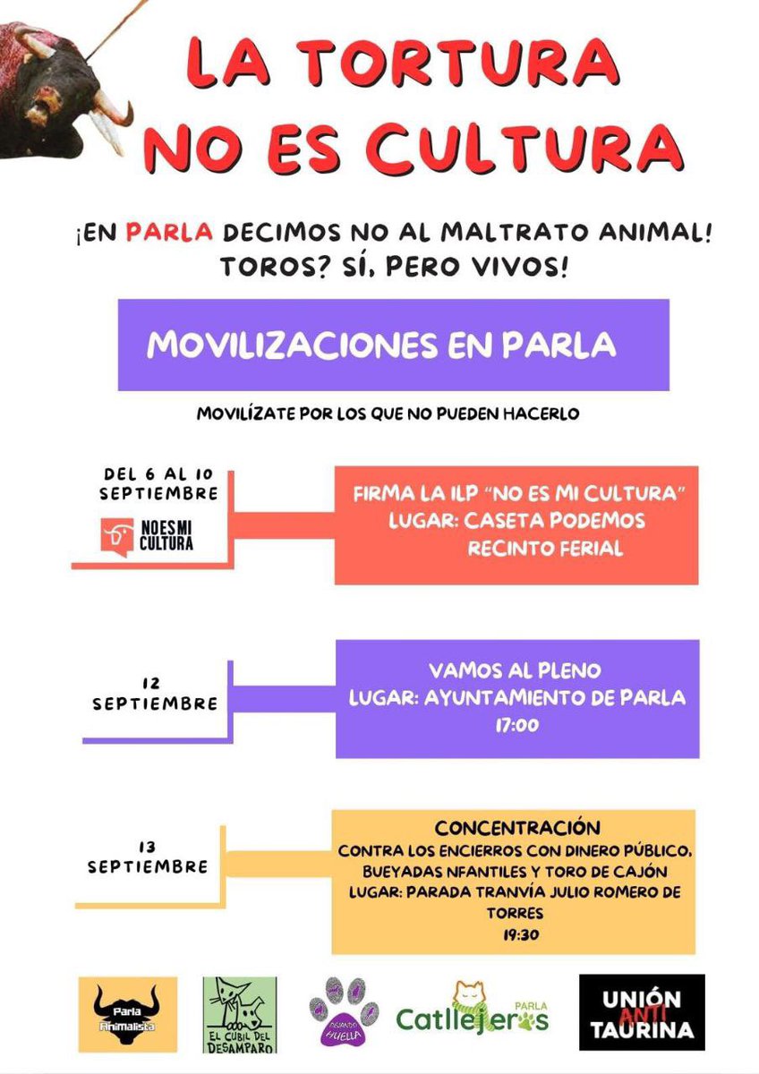 isaserras's tweet image. Todo el apoyo a las vecinas y vecinos de Parla que están movilizándose para que el PSOE no dedique desde el gobierno dinero público a eventos taurinos q deben desaparecer.

Está en el acuerdo de gobierno, es un compromiso con Podemos y con la ciudadanía. La tortura no es cultura.