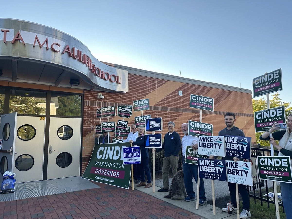 BeaBurack's tweet photo. Traveling all across NH today with #TeamCinde and seeing incredible enthusiasm to elect @CindeWarmington as our next governor #NHPolitics 

Get out and vote!! 🗳️ Find your polling place here: https://t.co/qa1HoehKUG https://t.co/OwbNwRakPw