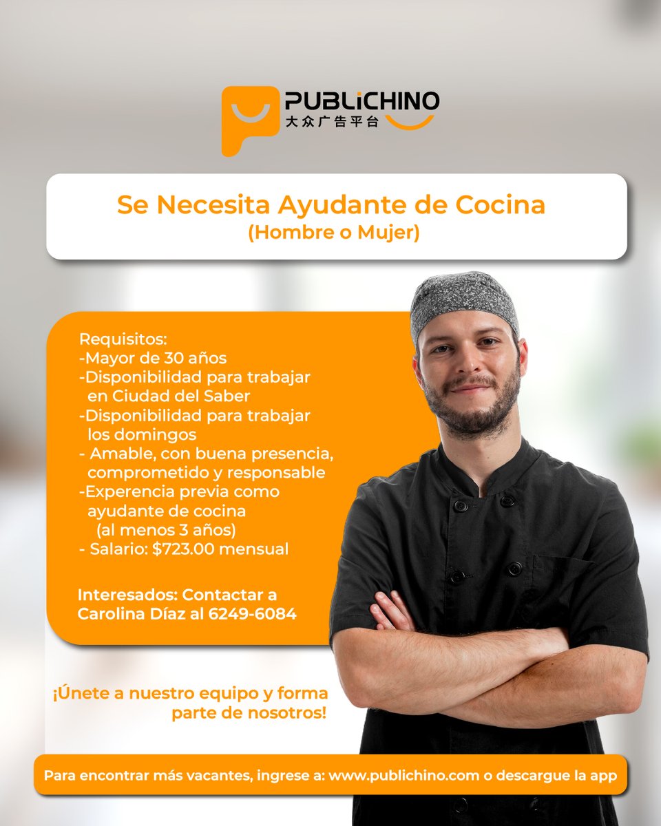 publichino's tweet photo. Si quieres encontrar más vacantes como esta y muchas otras oportunidades, ingresa a: https://t.co/SSL7F5d5XR o descarga la app.📲

En Publichino, te ofrecemos acceso a una amplia gama de empleos en diversos sectores y ubicaciones. Mantente al tanto de las últimas ofertas, filtra por tus preferencias y aplica.