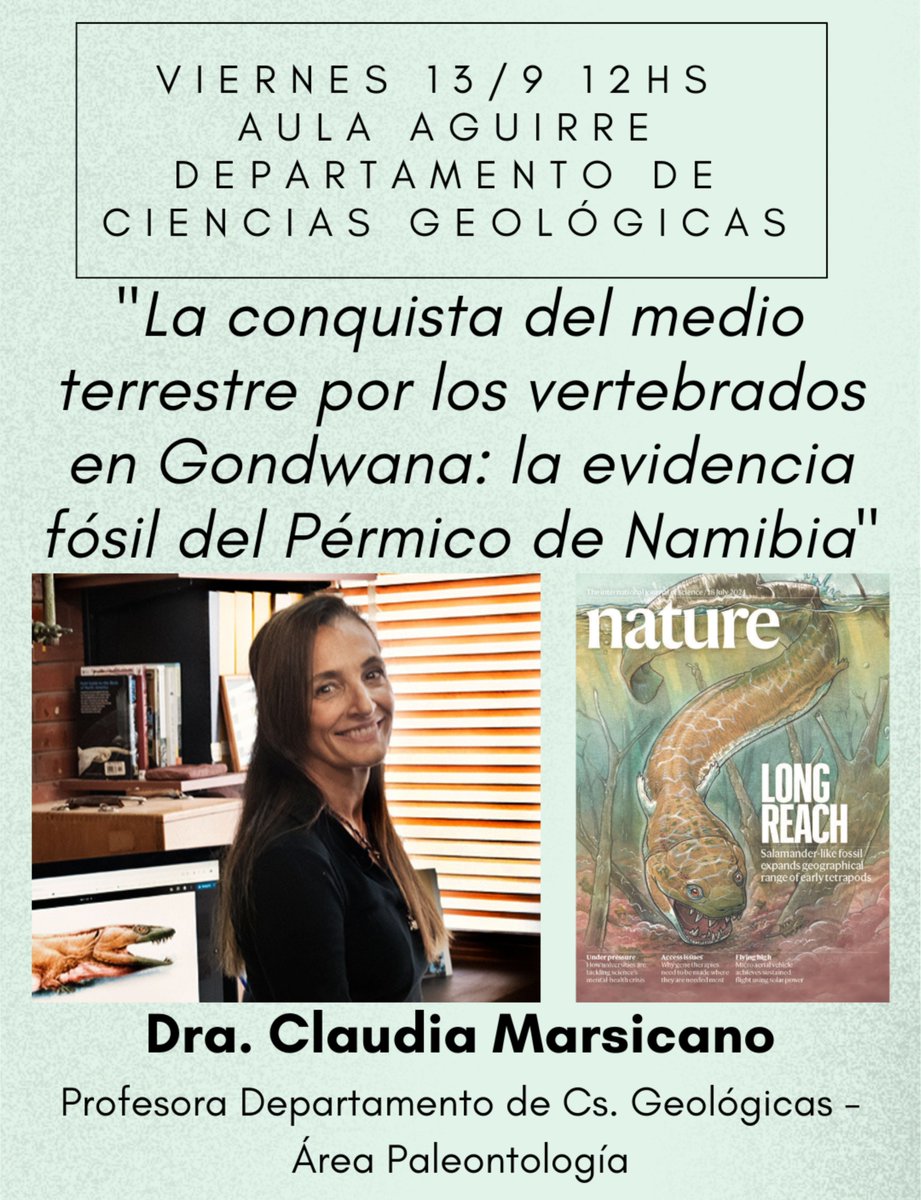 Paleoverteuba's tweet photo. 📆Este viernes la Dra. Claudia Marsicano nos deleitará con una charla de su último descubrimiento publicado en la revista @Nature 
Próximamente les compartiremos el link para unirse a la charla 🐸
Las y los esperamos! 
#uba #conicet #ciudaduniversitaria #fcen https://t.co/VAWByxWh6B