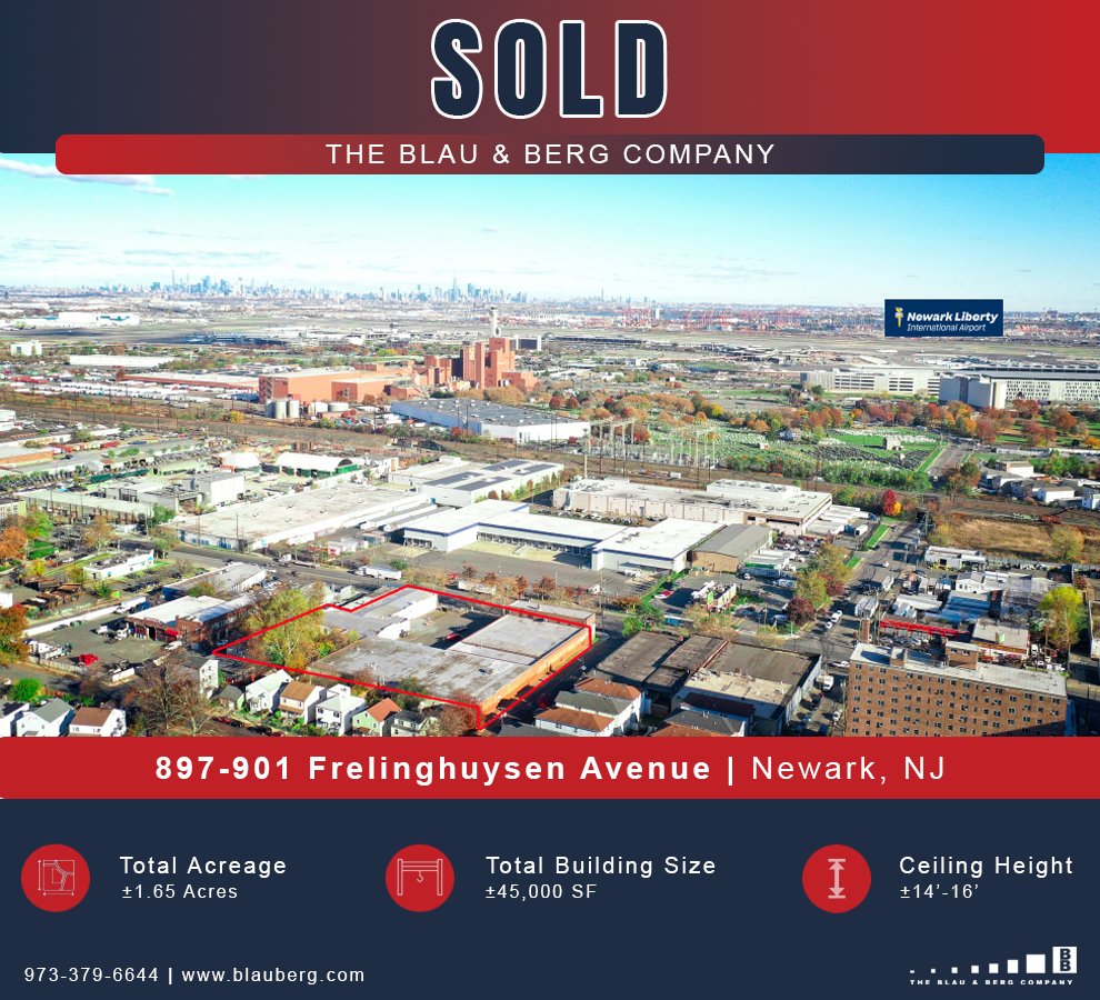 The Blau &amp; Berg Company Finalizes Sale of ±45,000 SF Distribution Facility on Frelinghuysen Avenue, Newark

To read the full press release, click the link 🔗➡️bit.ly/3TlyGxy